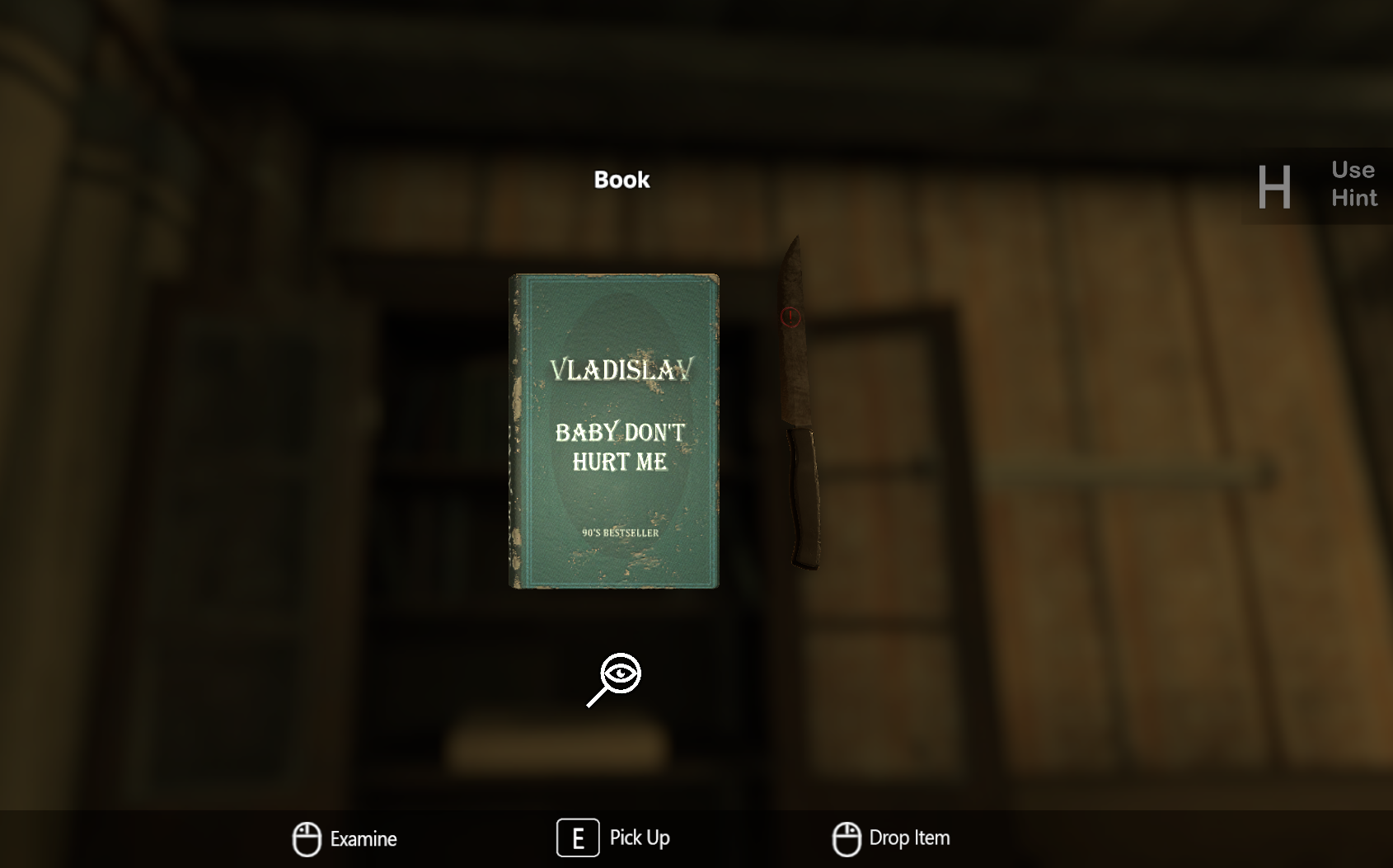 A Green book with the title "Baby Don't Hurt Me", author "Vladislav"