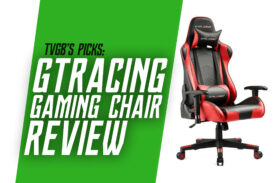 TVGB - gtracing gaming chair review header image with red and black gaming chair