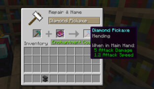 mending minecraft diamond pickaxe